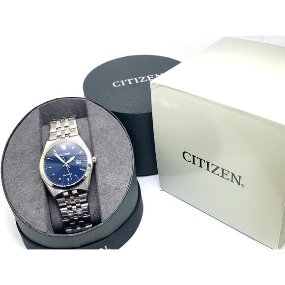 Citizen Men's Watch BM7330-59L Eco Drive Blue Dial Silver Stainless Steel 40mm - Picture 3 of 15
